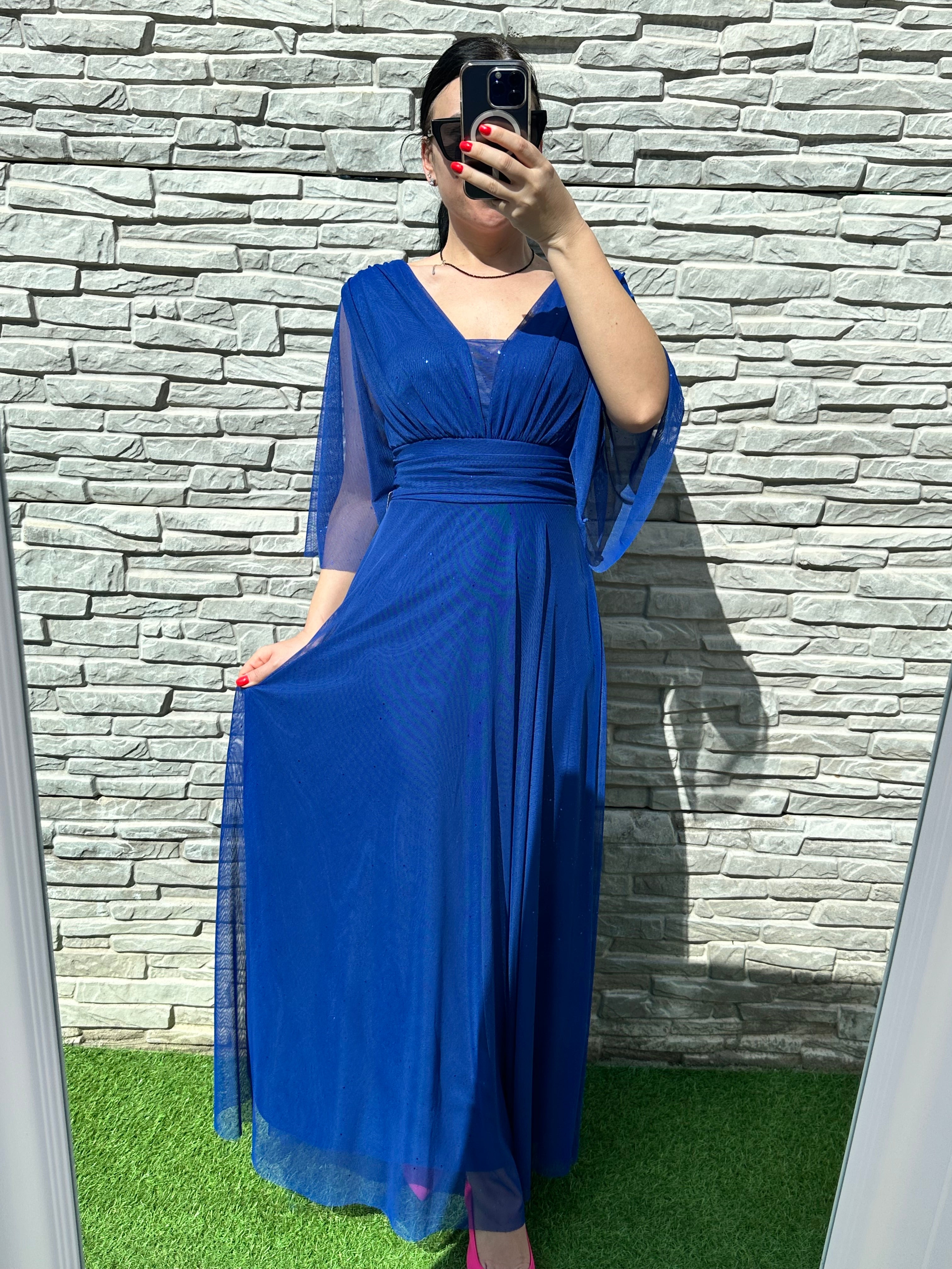 Rochie Lunga Voal Paiete